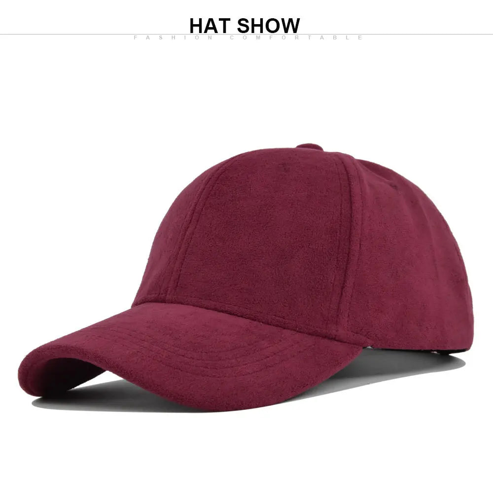 Fashion Suede Baseball Caps For Men Women Autumn Winter Solid Retro Snapback Hip Hop Hat Unisex Street Adjustable Sun Visor Caps