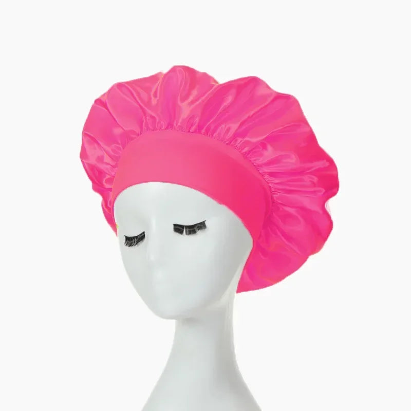 High Elastic Satin Solid Sleeping Hat 1Pcs Hair Care Bonnet Nightcap Multi-color Reusable Women Home Sleeping Cap Accessories