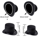 Chapeau haut-de-forme en feutre pour déguisement de magicien, accessoires de cosplay, d'Halloween, fournitures de fête, steampunk, cirque, maître de piste, rôle pour jeu, hommes et femmes