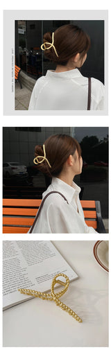 GoldHollow Geometric Hair Clips Metal Hair Claw Cross Hairclip Headband Hairpin Sliver Hair Crab Women Fashion Hair