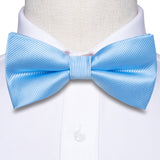 Hi-Tie Jacquard Silk Nœud papillon pour homme, ensemble de boutons de manchette et mouchoir, nœud papillon pré-noué, noir, blanc, gris, bleu, rouge, vert, rose, violet