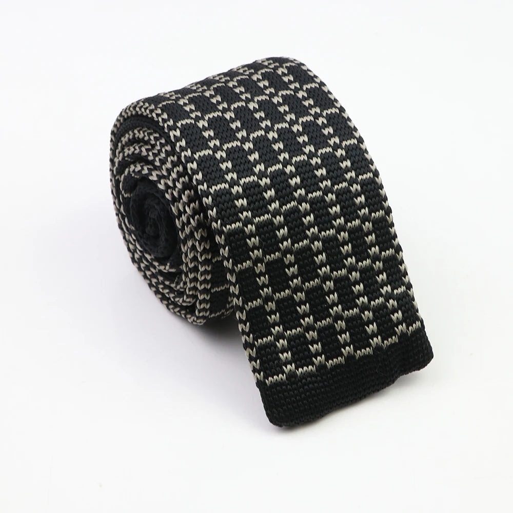 Cravates classiques en tricot pour hommes, cravates décontractées, à pois, à carreaux, pour loisirs, chaudes, pour affaires, mariage, largeur 6 cm