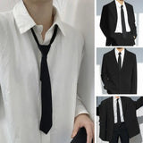 Cravate unisexe pour hommes et femmes, fermeture éclair, noire, à clip, pour hommes, cravates de sécurité, cravates pour vêtements, cravates mates pour porteurs funéraires