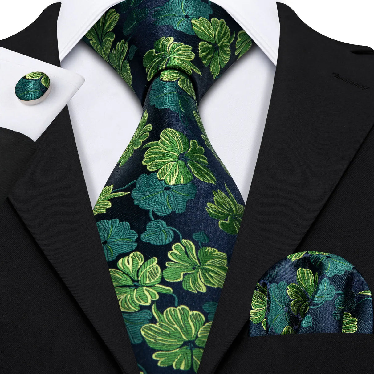 Ensemble élégant de cravates et boutons de manchette en soie à fleurs multiples pour homme, cravate jacquard à fleurs pour mariage, entreprise, fête, événement, Barry.Wang