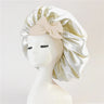 Bonnet de nuit en satin pour femme, large bande solide, extensible, avec nœud, bonnet soyeux, bonnet de nuit, soins capillaires, couvre-tête de douche