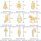 5Pcs Xmas Tree/Candy Cane/Snowman/Santa Claus Charm Stainless Steel Boots Christmas Pendant DIY Necklace Bracelet Jewelry Making