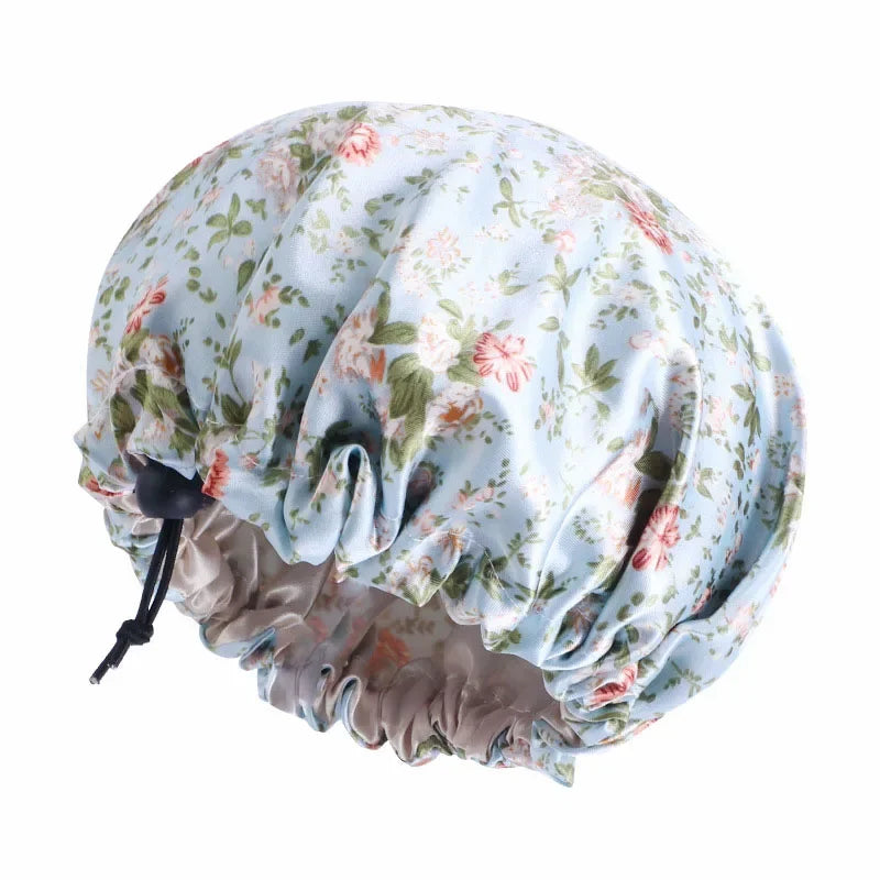 Bonnet de nuit pour enfants et filles, imprimé floral, bonnet de nuit en satin, turban, bonnet de nuit pour enfants, bonnet de soins capillaires, bonnet de nuit