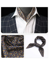 Écharpe carrée en coton pour homme et femme, 60 x 60 cm, style décontracté, motif floral, pour l'automne et l'hiver, idéale pour les fêtes