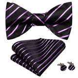 Hi-Tie Ensemble nœud papillon en soie pour homme, mouchoir et boutons de manchette, bleu, rouge, or, noir, blanc, jacquard, nœud papillon, mariage, affaires