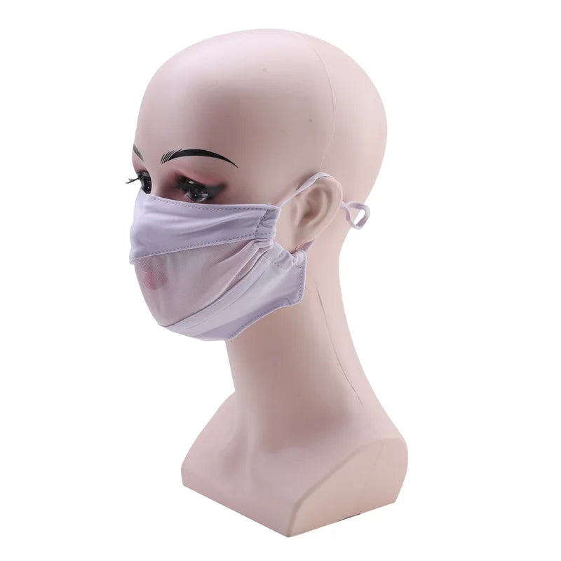 Masque de protection solaire sans trace pour femmes, en soie glacée, anti-ultraviolet, respirant, fin, tendance, été, 2024
