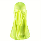 Men's Silk Durag Bonnet Bandana Silky Du Rag Doo Rag Long Tail Waves Cap