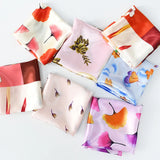 Foulard pour hôtesse de l'air, hijab, petit châle, imprimé floral, satin de soie, pour la tête, le cou, les cheveux, à faire soi-même