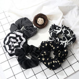 3/5PCS Black White Elastic Hair Bands for Girls Simple Basic Headband Women Rubber Band Hair Accessories Holder Scrunchies Gifts