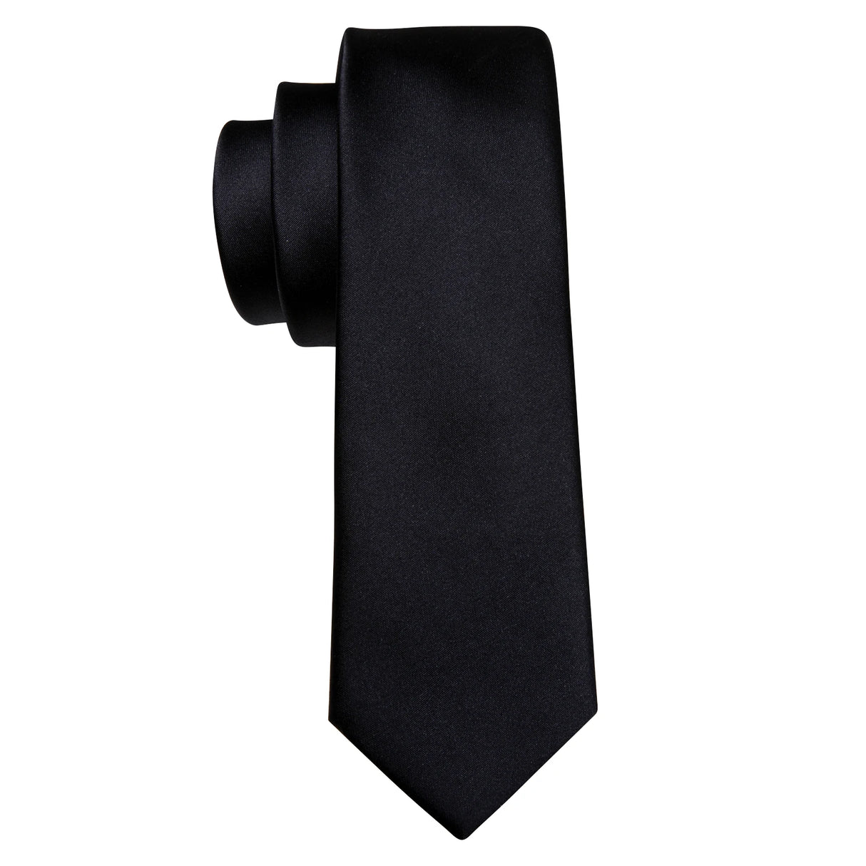 Cravates en soie noire pour hommes, classiques, solides, tissées de haute qualité, avec pochette et boutons de manchette, pour soirées formelles, design Barry.Wang