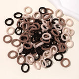 LOVEKIKI 50 bandas elásticas para el cabello, accesorios para el cabello para niñas, mini diademas de nailon coloridas, soporte para coletas, adornos para el cabello