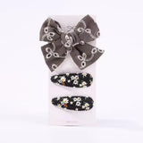 10Pcs/set 2.2'' Printed Embroidery Waterdrop Shape Hair Clips For Cute Girls BB Hairpin Barrettes Headwear Kids Hair Accessories