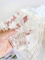 1 foulard triangulaire en dentelle rétro des années 1950, foulard brodé en dentelle, bandana floral au crochet pour femmes et filles