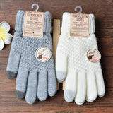 Gants d'hiver chauds pour écran tactile, mitaines en tricot extensible, gants en laine à doigts complets, gants en crochet pour femmes