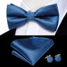 Hi-Tie Nœuds papillon verts de Noël pour hommes Cravate papillon en soie Ensemble de boutons de manchette et mouchoirs pour fête de mariage Nœud papillon uni à carreaux cachemire