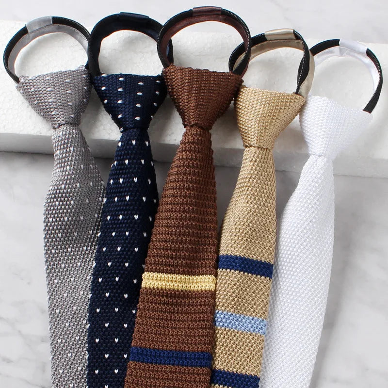 Cravates de mariage pour hommes, mode, cravates noires, chemises blanches, cravates à col, cadeaux, fermeture éclair, cravate en tricot pour hommes, vêtements, accessoires