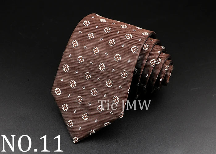 Cravate rayée pour homme, motif cachemire floral, marron et gris, idéale pour les loisirs, les affaires, le quotidien, les mariages, les fêtes, les accessoires, cadeau