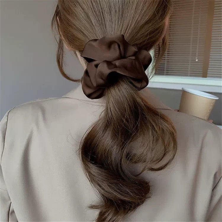 1 chouchou en satin de soie pour femme, accessoire pour cheveux coréens, élastique pour queue de cheval