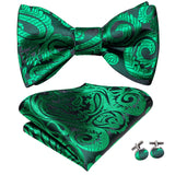 Dropshipping Jacquard Silk Mens Self Bow Tie Hanky Cufflinks Set Male Butterfly Knot Bowtie Wholesale for Male Wedding Business