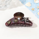 Pince à cheveux YHJ en forme d'étoile de mer pour femme, pince à cheveux en acétate et strass, bijoux de vacances, pince à cheveux tendance, accessoires pour cheveux