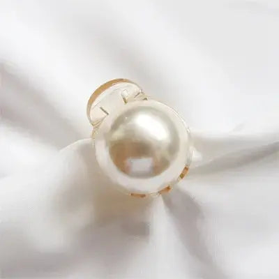 Pinces à cheveux rondes en perles pour femmes et filles, barrettes chics, épingles à cheveux en forme de crabe blanc, accessoires de coiffure tendance