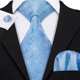 Ensemble élégant de cravates et boutons de manchette en soie à fleurs multiples pour homme, cravate jacquard à fleurs pour mariage, entreprise, fête, événement, Barry.Wang
