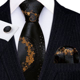 Ensemble élégant de cravates et boutons de manchette en soie à fleurs multiples pour homme, cravate jacquard à fleurs pour mariage, entreprise, fête, événement, Barry.Wang