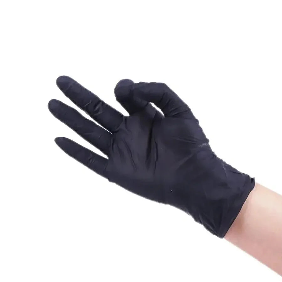 Lot de 20 gants jetables multifonctions en nitrile noir PVC, parfaits pour la réparation automobile, la préparation des aliments, la teinture des cheveux, etc.