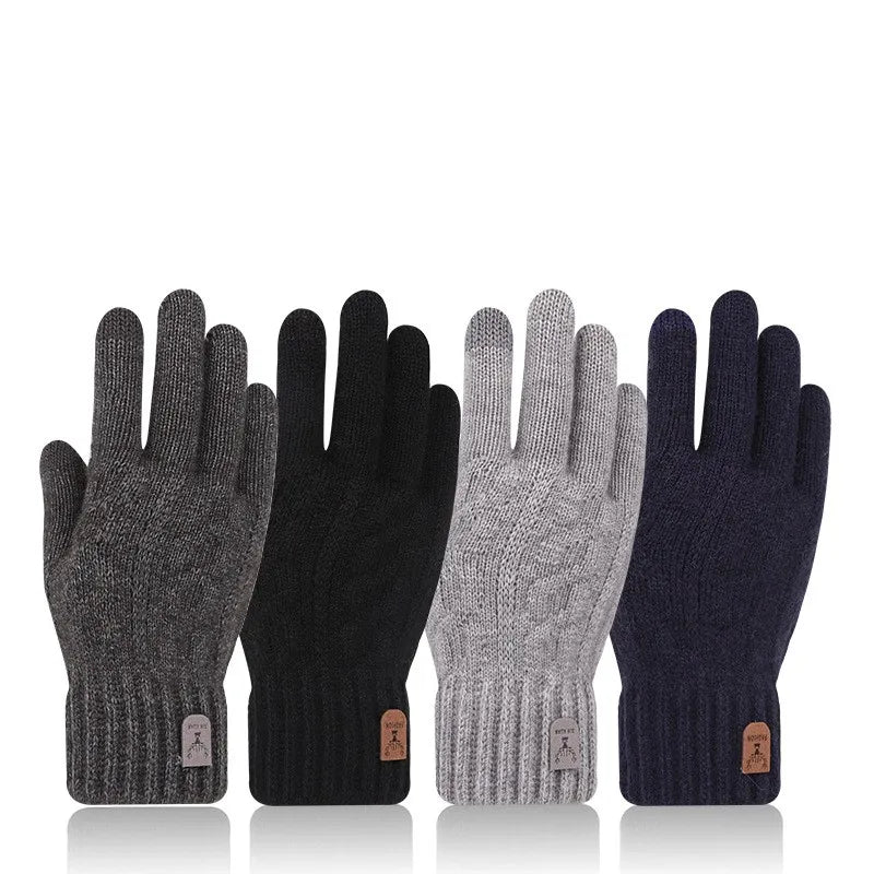 Gants chauds pour hommes 2023, nouveaux gants d'hiver à écran tactile et gants en polaire, gants tricotés en laine chaude et froide
