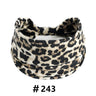 Leopard Print Headbands for Women Wide Boho Turban Head Wraps Cotton Knotted Elastic Hairbands Non Slip Workout Hair Accessories