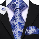 Ensemble élégant de cravates et boutons de manchette en soie à fleurs multiples pour homme, cravate jacquard à fleurs pour mariage, entreprise, fête, événement, Barry.Wang