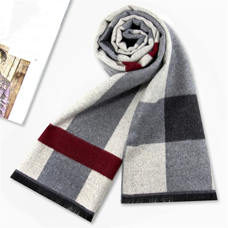 Écharpe à carreaux pour hommes, nouvelle mode automne-hiver 2022, pashmina, épaisse et chaude, en cachemire, longue écharpe classique pour hommes