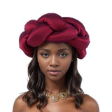 Big Size Width Braid Head Band African Raw Silk Turban Cap for Women Nigeria Wedding Party Headpiece Female Headband
