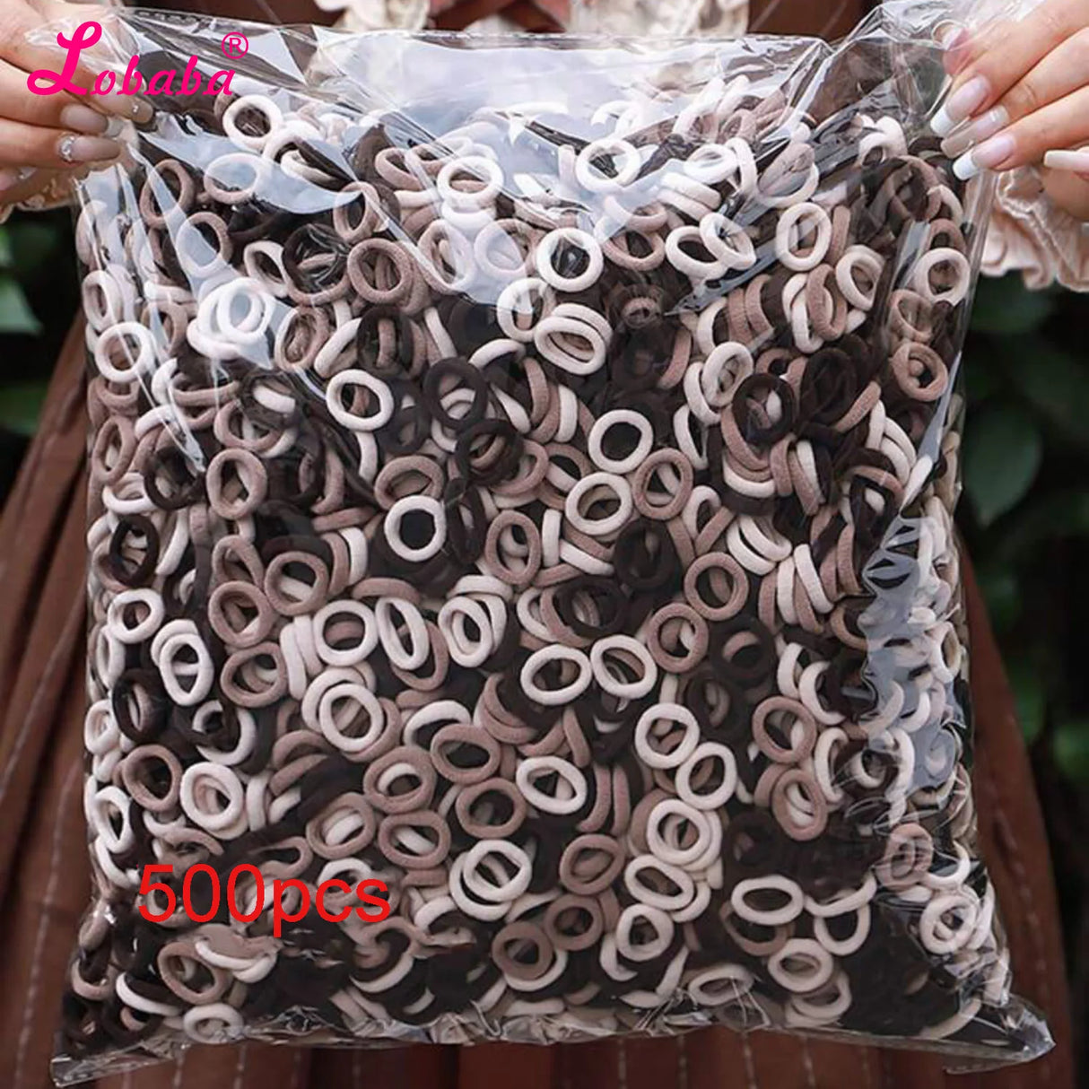 Lot de 500 élastiques à cheveux en forme de chameau rose et noir, pour queue de cheval, tresses, dreadlocks, pour bébés, femmes et filles