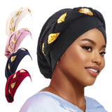 New African Headband Turban Cap Muslim Fried Dough Twists Braid Head Cap Islamic Chemo Hair Care Hats Beanie Headscarf