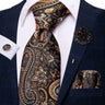 Cravate rose cachemire avec broche en soie, élégante cravate de mariage pour homme, bouton de manchette pratique, mode affaires fête, créateur de cravate haute