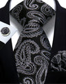 Cravate homme Paisley Jacquard tissé 8 cm formelle affaires mariage cravate poche carré ensemble costume cravate haute qualité fait main Gravata