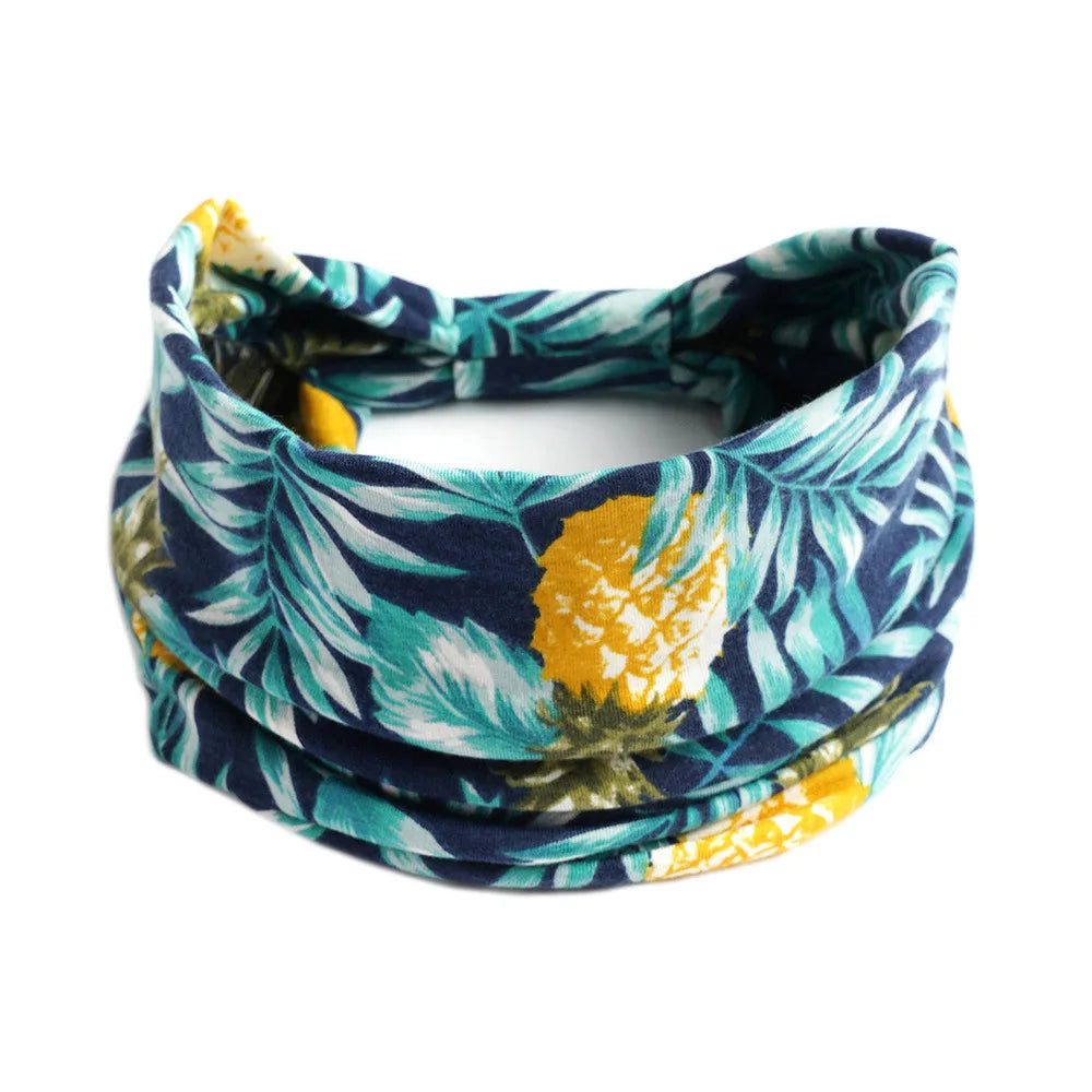 Bohemian Wide Cotton Stretch Headbands Women Headwrap Turban Headwear Bandage Hairbands Bandana Wide Headbands Hair Accessories