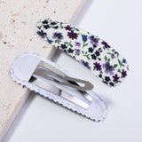 Lot de 10 barrettes à cheveux en forme de goutte d'eau, 5,6 cm, avec broderie imprimée, pour filles mignonnes, épingles à cheveux, couvre-chefs, accessoires pour cheveux pour enfants