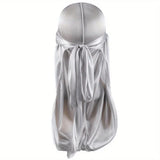 Men's Silk Durag Bonnet Bandana Silky Du Rag Doo Rag Long Tail Waves Cap