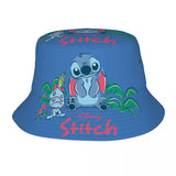 Unisex Kawaii Bucket Hats Funny Stitch Cartoon Accessories Bob Hat For Beach Headwear Lightweight