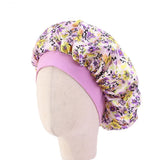 Bonnet de nuit pour enfants et filles, imprimé floral, bonnet de nuit en satin, turban, bonnet de nuit pour enfants, bonnet de soins capillaires, bonnet de nuit