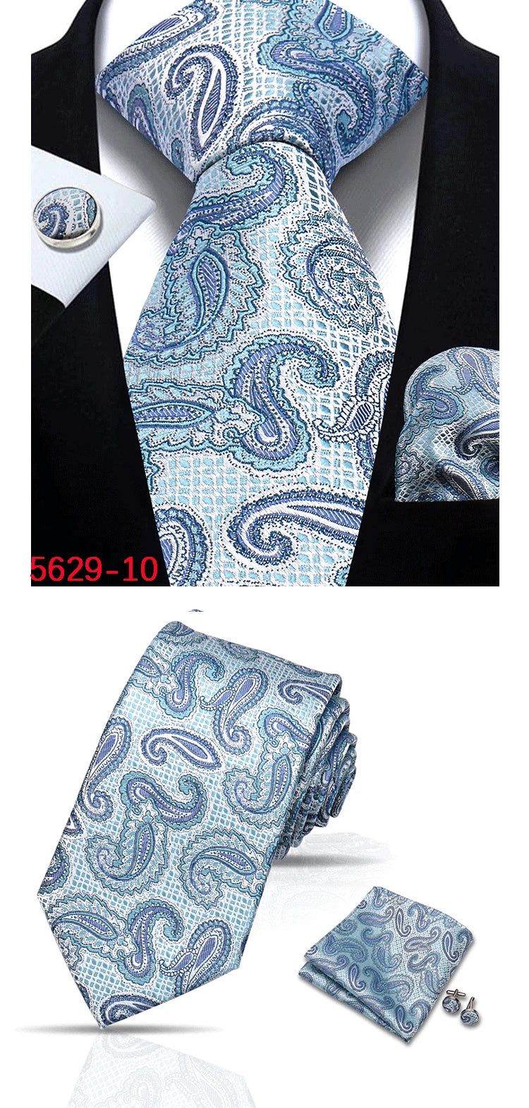 Cravate homme Paisley Jacquard tissé 8 cm formelle affaires mariage cravate poche carré ensemble costume cravate haute qualité fait main Gravata