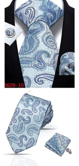 Cravate homme Paisley Jacquard tissé 8 cm formelle affaires mariage cravate poche carré ensemble costume cravate haute qualité fait main Gravata