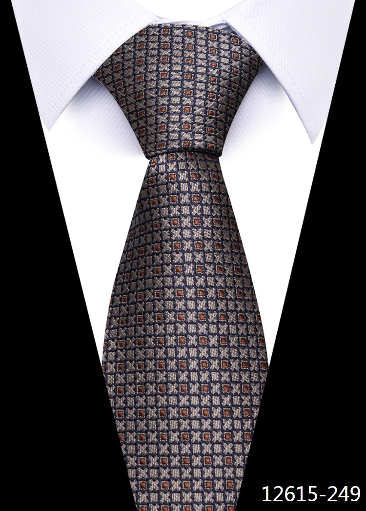 Cravate pour homme, nouveau design, vente en usine, offre spéciale, 7,5 cm, cravate, chemise à carreaux jaune, accessoires pour homme, anniversaire d'Abraham Lincoln