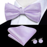 Hi-Tie Nœud papillon rayé noir et rouge pour homme, mouchoir, boutons de manchette, en soie pré-nouée, pour soirée d'affaires masculine, vente en gros